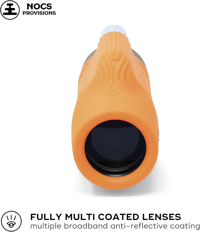 Nocs Provisions Zoom Tube 8x32 Monocular, 8X Magnification Telescope, Bak4 Prism, Wide Field of View for Bird Watching, Backpacking & Wildlife Viewing - International Orange