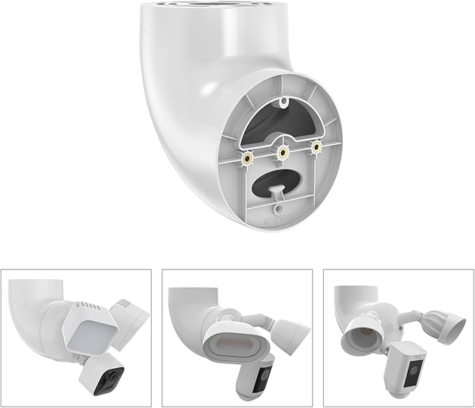 Eave Mount for Ring Floodlight Cam Wired Pro & (2nd Gen) / Plus, Ring Smart Lighting Floodlight Wired, Blink Wired Floodlight Camera, Wyze Flood Light Cameras V2/ Pro, and Roku Flood Light Cam - White