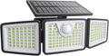 daphino 2500LM Solar Lights Outdoor with Motion Sensor,3 Head 270° Wide Angle Street Area Lights,IP65 Waterproof Security Lighting with 3 Modes(Remote,1 Pcs)