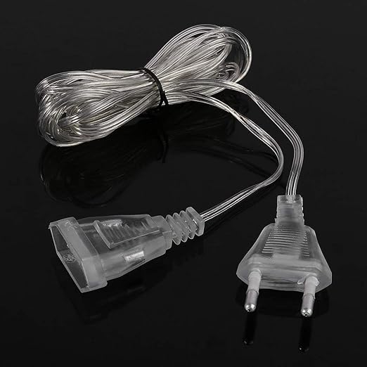 Clear Outdoor String Light Extension Cord Waterproof Flexible Transparent Cable for Indoor/Outdoor LED Fairy Lights, Christmas Decorations