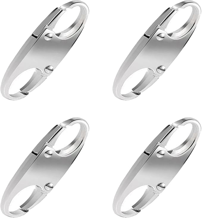 Small Carabiner Clips, Mini Carabiner, Premium Carabiner Clip, Carabiner, Zipper Pull Replacement, Zipper Lock, Small Carabiner, Upgraded SmallCarabiner, ZipperClips Anti Theft (4P White)