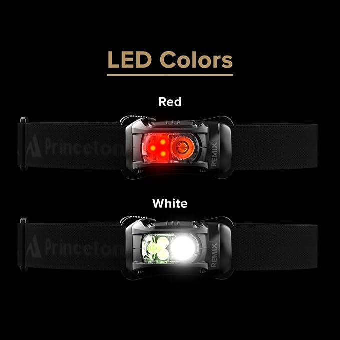 Princeton Tec Remix LED Headlamp (300 Lumens, Black w/Red LEDs), One Size (RMX300-RD-BK)