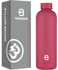 Insulated Water Bottle with Lid, 25 oz Reusable Leak-Proof Metal Stainless Steel Water Bottles for Travel, Sports, Gym, Outdoor (Brick Red)