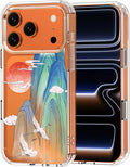 MOSNOVO for iPhone 17 Pro Case, Shockproof Military-Grade Protection 6.6ft Drop Tested, Camera Control, Clear Phone Case for iPhone 17 Pro, Celestial Cranes Design