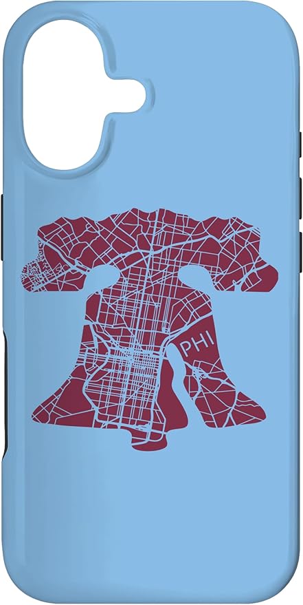 Philadelphia Street Map Liberty Bell Vintage Maroon Philly Case for iPhone 17