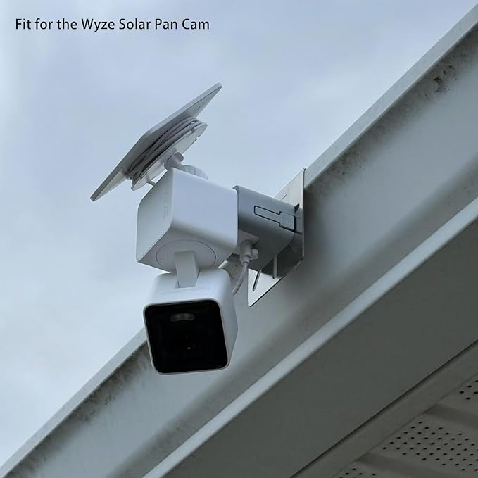 WiTi Gutter Mount Stainless Steel Bracket for Eufy Security SoloCam S340, Solar Security Camera Holder Anti-Rust Screws, No Drill Installation Compatible with IP PTZ Dome Cameras Outdoor
