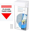 Remerry 1 Pcs Outdoor Brochure Holder 4 x 9 Inch Waterproof Wall Mount with Take One Sticker Literature Box with Clear Pamphlet Holder Acrylic Brochure Flyer Display Map Menu Envelope (White)