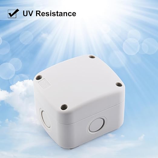 SuperInk White Junction Box ABS Plastic IP66 Waterproof,Dustproof Universal Electrical Boxes Project Enclosure, Fit 20mm Cable Gland for Outdoor Use (86x74x62mm),1PK