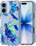 MOSNOVO for iPhone 17 Case | Military Grade 6.6ft Drop Tested | Camera Control | Clear with Sea Turtles Design