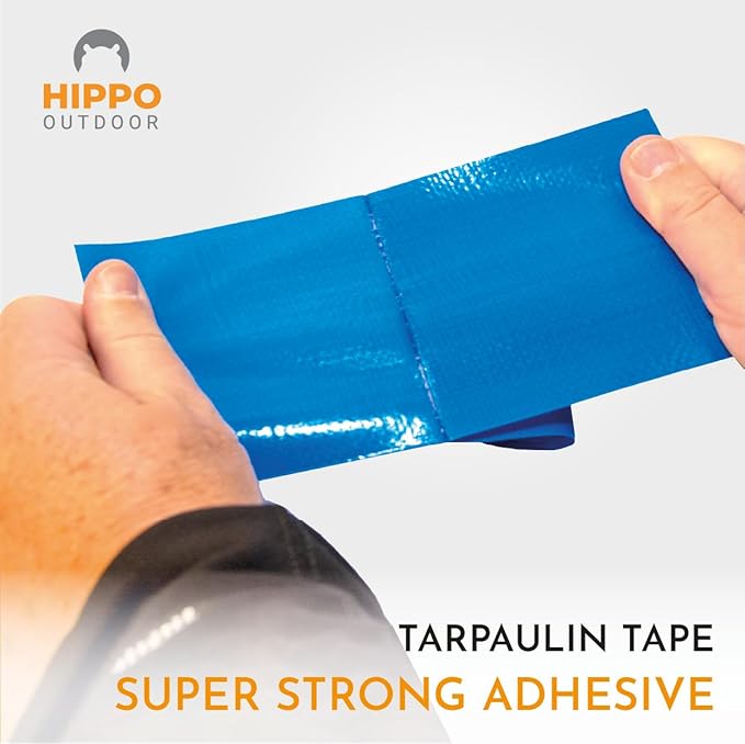 Tarpaulin Repair Tape - Heavy Duty Repairs Duck Tape, Blue Duct Tape, uv Protected and Waterproof, Protect Against Chafe wear and Tear 16 ft Tape roll (1250)