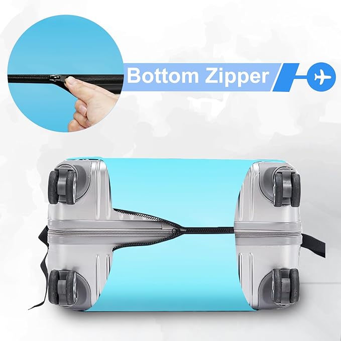 ANNA QUEEN I Love Travel Themed Luggage Cover,Stretchable Suitcase Protector Sleeve,Fit for 28-30 Inch Checked Baggage,Water Resistant & Durable Luggage Protector