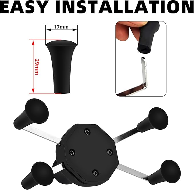 Rubber Cap for X-Grip Mount Holder Compatible with RAM Bicycle Motorcycle Phone Holder Stand - Non-Slip Phone Mount Bracket Cap Replacement for X-Grip Rubber Cap RAP-UN-CAP-4U (4PCS Black)