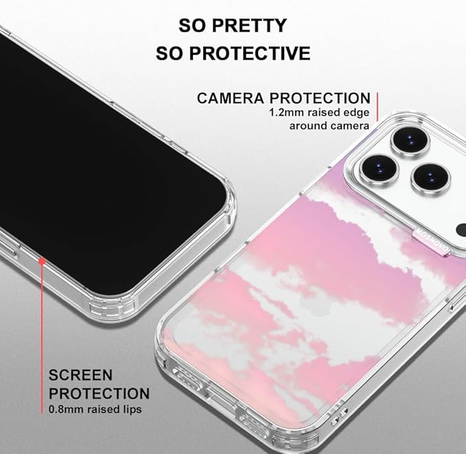 MOSNOVO for iPhone 17 Pro Case, Shockproof Military-Grade Protection 6.6ft Drop Tested, Camera Control, Clear Phone Case for iPhone 17 Pro, Sunset Glow Design