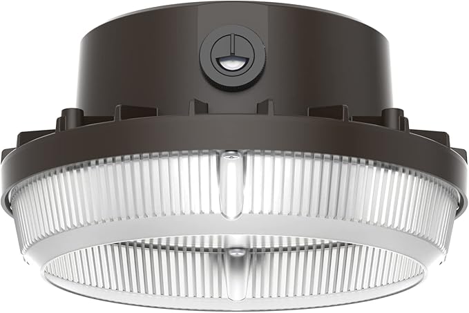 Lithonia Lighting BarnGuard LED Barn Light, Dusk to Dawn Outdoor Lighting, 4000K Cool White, Wall or Pole Mountable Yard Light Fixture, 120V, Aluminum, Dark Bronze