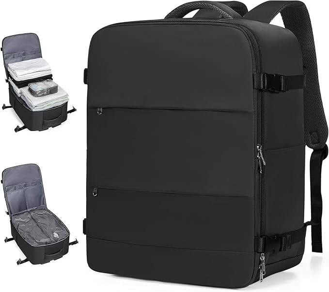 coofay Large Vacuum Backpack Travel with Pump Vacpack Travel Backpack with Vacuum System Compression Backpacks for Travel Easy Vac Pack Carry on Luggage