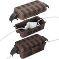 FLEMOON [2 Pack] IP55 Outdoor Electrical Box Waterproof with Detachable Awning Covers, 8.3 x 4.1 x 3.7 inch Weatherproof Extension Cord Cover, Easy Installation for Outdoor Plug, String Lights, Brown