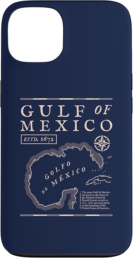 Gulf of Mexico 1672 Historic Map Case for iPhone 13