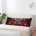 Decorative Home Body Pillow Covers Wine, Red Wine Rose Breathable Pillow Cushion Cases Lumbar Body Pillow Cover Soft Body Pillowcase for Bedroom Couch Sofa 20x54 Inch