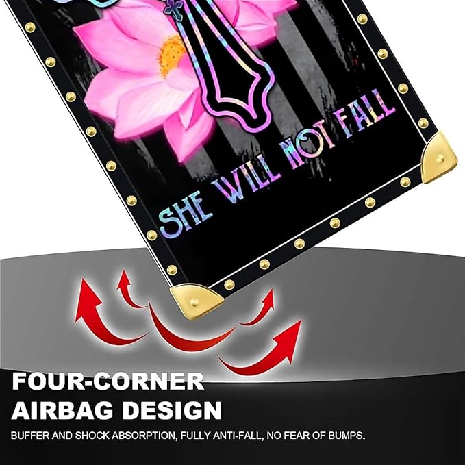 Compatible with iPhone 16 Case, Praying Cross Hands Luxury Golden Decoration for Girl Women Soft TPU Shockproof Protective Hard PC Back for iPhone 16
