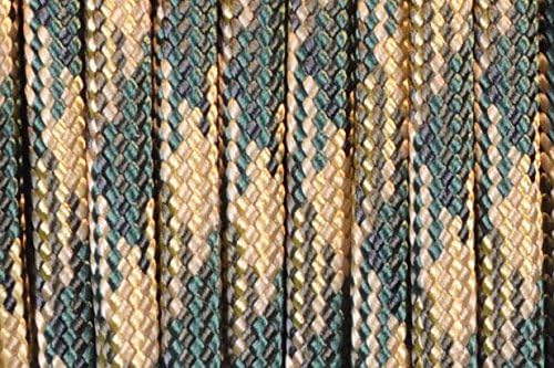 BORED? PARACORD! 550 lb Paracord – Ideal for Crafting, DIY Projects, Camping, Military & Active Outdoors – 300+ Colors – Tactical Parachute Cord Type III – Strong - Woodland Camo 50 Feet