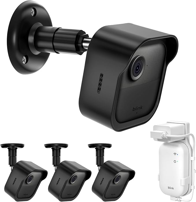 All-New Blink Outdoor Camera Wall Mount,3 Pack Weatherproof Housing, 360 Degrees Adjustable Bracket with Sync Module Core Mount for Blink Outdoor 2K+, 4th & 3rd Gen, Black(Camera is Not Included)