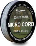 Micro Paracord, 1.18mm x 100ft Thin Mini Utility Braided Small Paracord for Crafting, DIY Project, Camping and More
