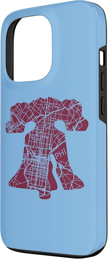 Philadelphia Street Map Liberty Bell Vintage Maroon Philly Case for iPhone 13 Pro