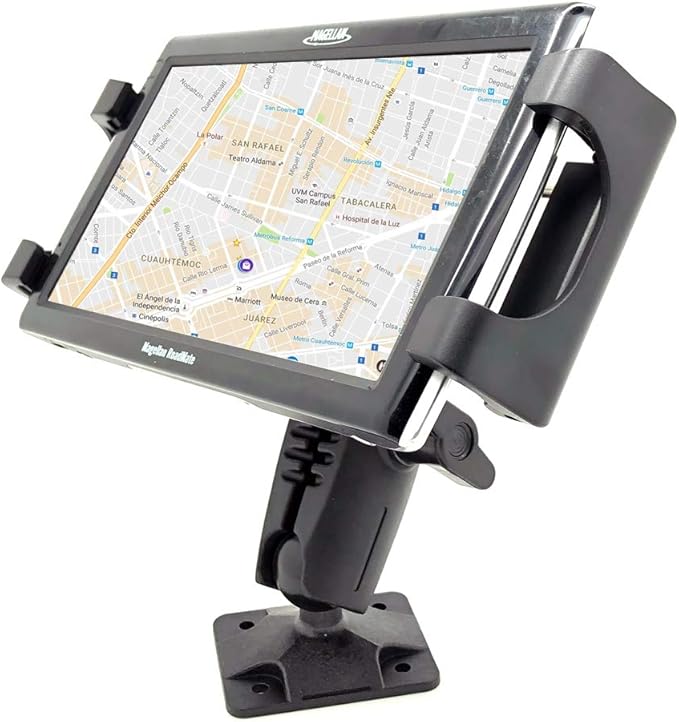 Heavy Duty Tablet GPS Smartphone AMPS Drill Base Dash ELD Mount for Truck Van Commercial Vehicle Semi Fleet Limo (Holder fit All Tablets & Phones iPhone)