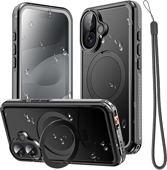 AICase Magnetic for iPhone 17 Case Waterproof Magsafe[Ring Invisible Stand & Screen Protector][IP68 Underwater][Dropproof][Dustproof][Real 360] Shockproof Protective Phone Case 6.3''2025