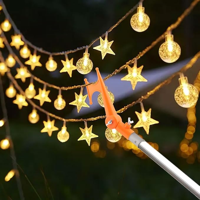 Xiaokeis Handy Hook,Plastic Multi-Purpose Utility Hook, Durable, Adjustable Elbow, Screw on to Standard Thread Extension Pole for Hanging Bird Feeders, Christmas Lights, Ropes, Boats, Pool