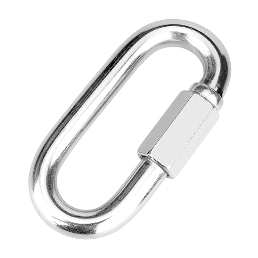 1Pcs 4.16 Inch 316 Heavy Duty Stainless Steel Screw Chain Quick Links, Carabiner, 2500 LBS Capacity, Large Opening Chain Connector for Big Chain Connecting, Hammock Hanging, Hiking, Camping