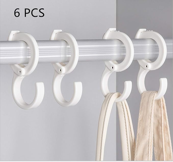 White Hanging Hooks, Multi-Purpose Hanging Hooks Hangers,Table Edge Hook,Hook Clip,Hanging Clips Hook,Windproof Hook, for Home, Office, Workshop, Exhibition(6 PCS, White)