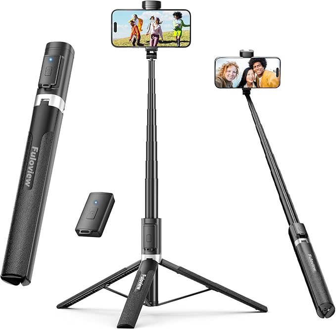Fuloview 72'' Selfie Stick Tripod,Tripod for iPhone Wireless Remote for Selfies,Group Photograph,Video Recording. Phone Stand Compatible with iPhone Android Phone,Camera