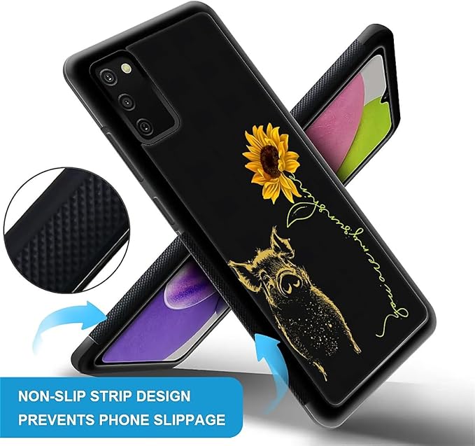 for Samsung Galaxy S20 FE Case, Pig Sunflower Yellow Sunshine Pattern Graphic Design Girl Boy Soft Silicone Hard Acrylic Shock Protection for Samsung Galaxy S20 FE