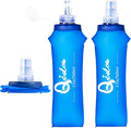 2PCS Soft Water Bottle, 17oz/500ml TPU Collapsible Flask Foldable Bottles for Hydration Pack, BPA-Free Soft Flasks Handheld Soft Flask Running Bottle for Running Hiking Cycling Climbing Traveling