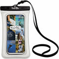 Salt Life Floating Waterproof Phone Case– IPX8 100% Waterproof Phone Case that Floats in Water, Universal Phone Dry Bag with Touchscreen Clear Window, Secure Seal Closure & Lanyard (White)