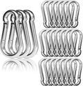 24 PCS M5 Mini Spring Carabiners, 1.97 Inch Galvanized Steel Hooks for Camping Hammock Fishing Travel Accessories