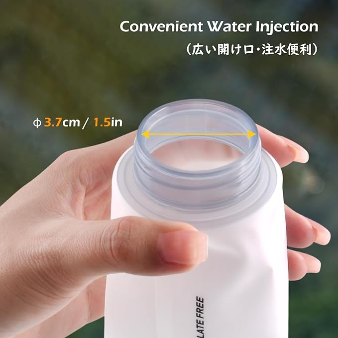 TRIWONDER TPU Collapsible Flask BPA-Free Soft Folding Water Bottles for Hydration Pack - Ideal for Running Hiking Cycling Climbing (500ml/16.9oz - White)