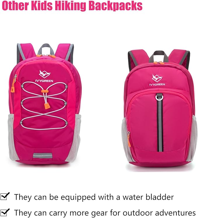 Ivygreen Kids Hydration Backpack, Hiking Backpack for Boys or Girls with 1.5L Water Bladder
