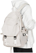 coowoz Lightweight School Bag Casual Daypack College Laptop Backpack for Men Women Water Resistant Travel Rucksack for Sports High School Middle Bookbag for girls（White）