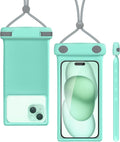 wellhouse Waterproof Phone Pouch, Waterproof Phone Case for iPhone 16 15 14 13 Pro Max XS Samsung, IPX8 3D Cellphone Dry Bag Beach Essentials - Duke Crystal Mint