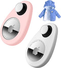 for Airtag Holder for Kids Baby Toddler Hidden 2 Pack GPS Tracker Case, Anti-Removal for Airtag Silicone Case with Safety Pins, Suitable for Children, Elderly, Pets, Backpack, Luggage (White+Pink)