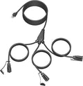28 Ft Outdoor Extension Cord, 1 to 3 Splitter Heavy Duty Weatherproof Power Cord, 16/3 SJTW, 3 Grounded Outlets Flat Plug for Patio, Garden Displays, Lights, Black ﻿