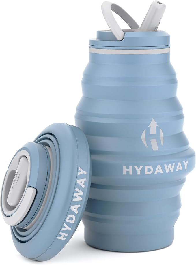 HYDAWAY 17oz Travel Collapsible Water Bottle - BPA-Free, Leakproof, Lightweight, Reusable