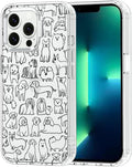 MOSNOVO Case for iPhone 13 Pro, [Buffertech 6.6ft Military-Grade Drop Protection] [Anti Peel Off Tech] Clear TPU Bumper Phone Case Cover Design - Doodle Dog