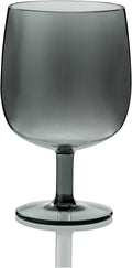 KX-WARE Classic Acrylic All-Purpose Wine Glasses, 12-ounce Plastic Stem Wine Glasses, set of 6, Grey