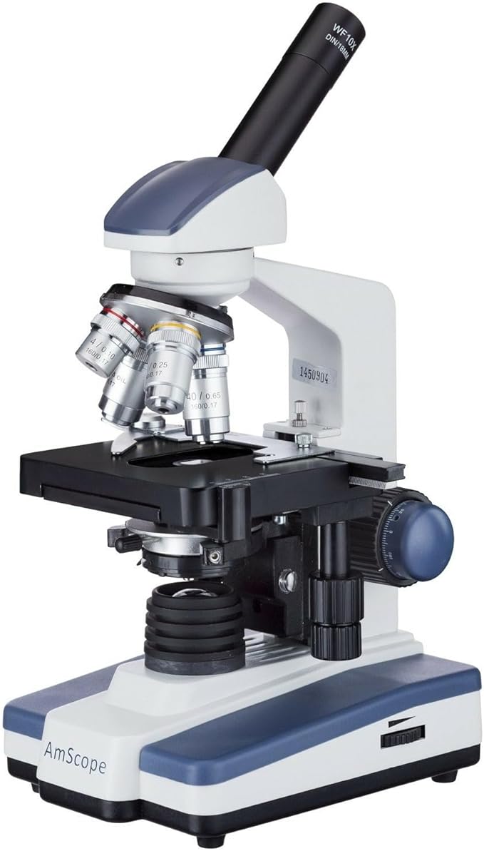 AmScope 40X-2500X LED Digital Monocular Compound Microscope with 3D Stage (M620C)