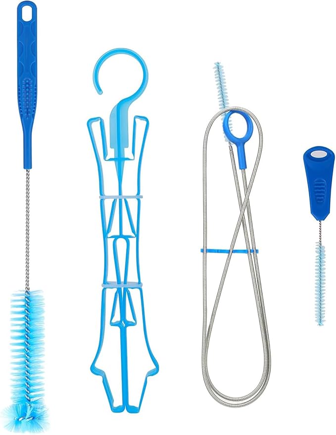 Water Bladder Cleaning Kit, Includes Tube Brushes, Small Bite Valve Brush, Big Brush, Hanger Works with All Hydration Bladders