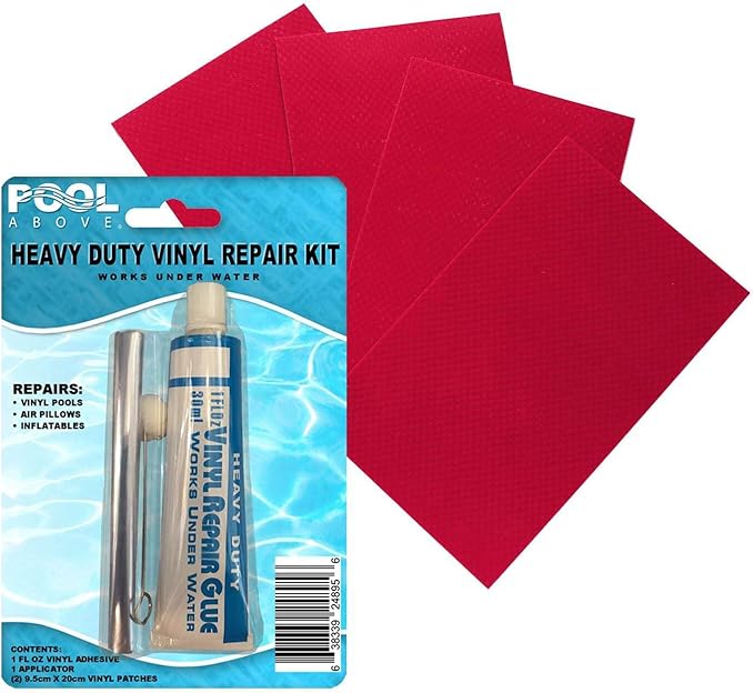 Heavy Duty Vinyl Repair Patch Kit | Vinyl Cement Adhesive Glue and Colored Patches for Inflatables Boat Raft Kayak Air Beds Inflatable Mattress Hole Repair
