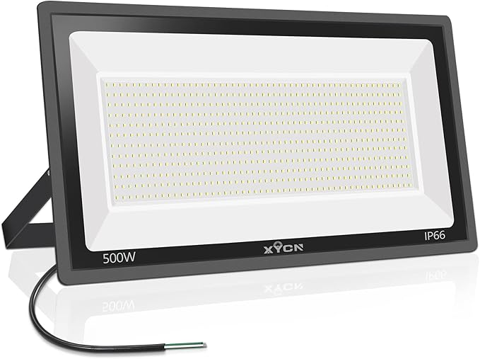 XYCN 500W LED Flood Light,(2750W Equivalent) Super Bright 58,500LM Daylight 5000K IP66 Waterproof Security Outdoor LED Arena Lights,Commercial Lighting Floodlight for Backyard|Court|Stadium|Fields